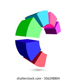3D Graphic Design Info graphic, vector illustration.
