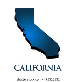 3D Graphic Map Of California State