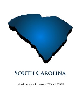 3D Graphic Map Of South Carolina State