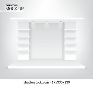 3D Graphic Mock up Realistic Stage Podium for Advertising, Concert or Presentation background illustration vector. Event and Exhibition Concept Design