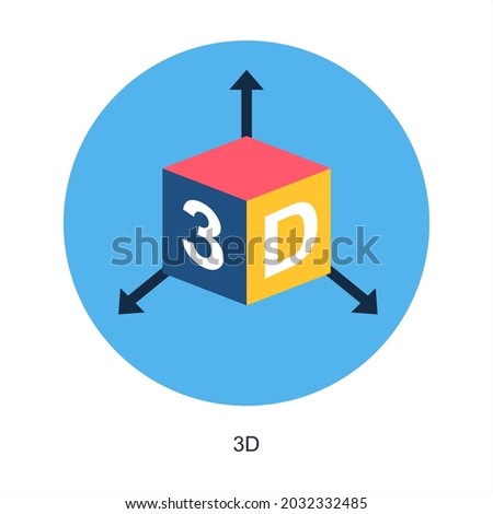 3D Graphics or Creativity Icon Concept