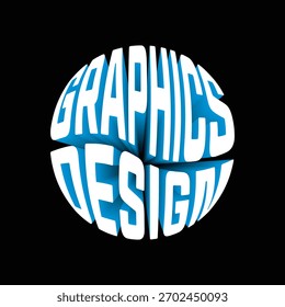 esfera de texto de design gráfico 3d