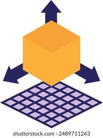 3D Graphics Modeling Icon Vector Flat Illustration