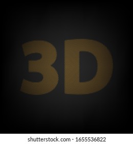 3d graphics symbol sign. Icon as grid of small orange light bulb in darkness. Illustration.