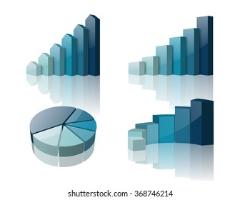 3d graph.Vector illustration