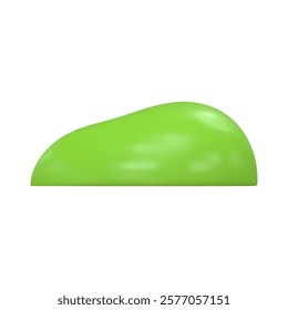 3d Grass hill isolated. Green hill for spring or summer design. 3d meadow render. Vector illustration