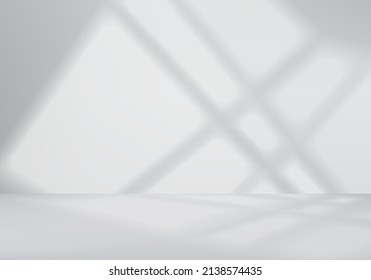 3d gray background product display podium scene with leaf geometric platform. grey background vector 3d render with podium. stand to show cosmetic product. Stage showcase on pedestal display white