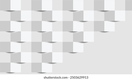 3d gray background with white squares 