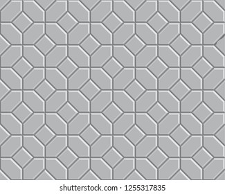 3D gray brick pathway pattern