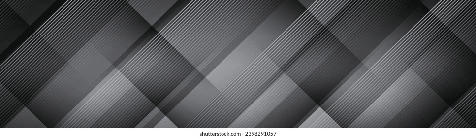 3D gray geometric abstract background overlap layer on dark space with diagonal lines shape decoration. Modern graphic design element cutout style for web banner, flyer, card, or brochure cover