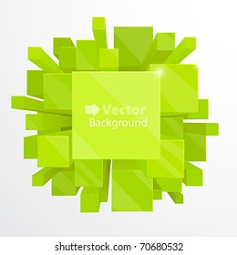 3d green abstract background - vector illustration