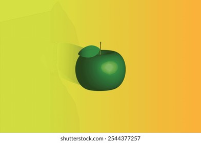 3d green apple vector illustration