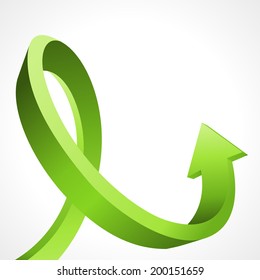3d green arrow abstract business vector background 