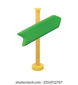 3D green arrow direction road point. Vector stock illustration isolated on white background for game and print industry. EPS10