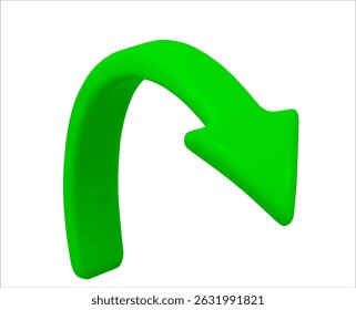 3D green arrow on isolated background. Infographic or business concept. Stock vector illustration.	

