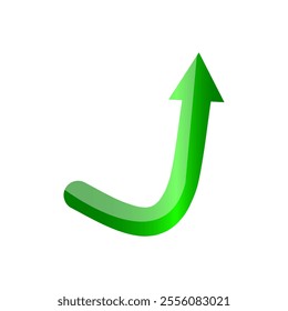 3d green arrow up. high growth concept arrow icon