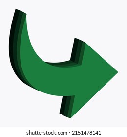 3d green arrow vector illustration. arrow icon design.