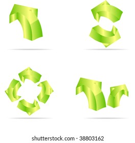 3d green arrows