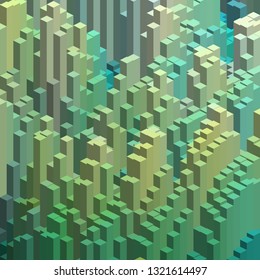 3d green background with cubes. Vector eps 10