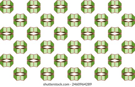 3D green block and white geometric pattern, Diagonal Chess Tile Diagonal Chess pink green Tile, green stair checkerboard on white background seamless repeat pattern, replete design for fabric printing