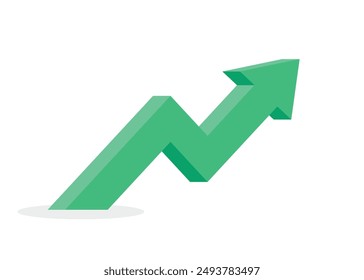 3D green business arrow graph going up