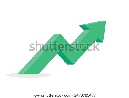 3D green business arrow graph going up