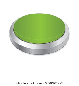 3D green button isolated on a white background