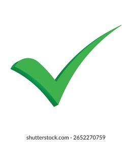 3d Green check mark symbol.