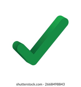 3D Green check mark symbol