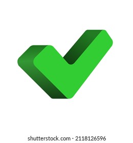 3.ª marca de verificación verde o marca aislada en fondo blanco
