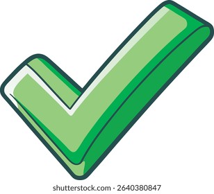 3d green checkmark icon on a white background