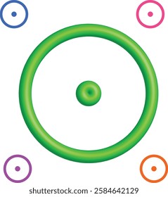 3d Green circle on a white background. Vector illustration.