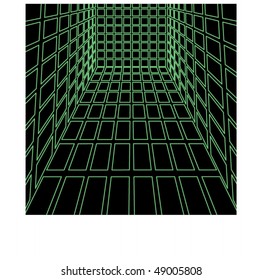 3D Green Cube - Vector Illustration