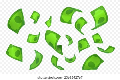 3D green dollar in cartoon style. Business and finance object for banner design. Vector illustration.