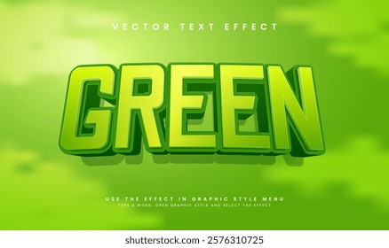 3d Green editable vector text effect, suitable for natural wild life theme