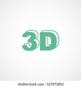 3D Green Flat Icon On White Background