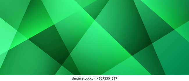 3D green geometric abstract background overlap layer on bright space with polygon effect decoration. Modern graphic design element cutout style concept for web banner, flyer, card, or brochure cover