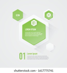 3d Green geometric title label vector