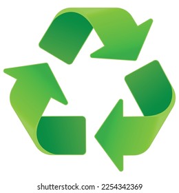 3D Green Gradient Recycle Sign Vectorart