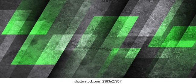 3D green gray techno abstract background overlap layer on dark space with rough decoration. Modern graphic design element cutout shape style concept for web banners, flyer, card, or brochure cover