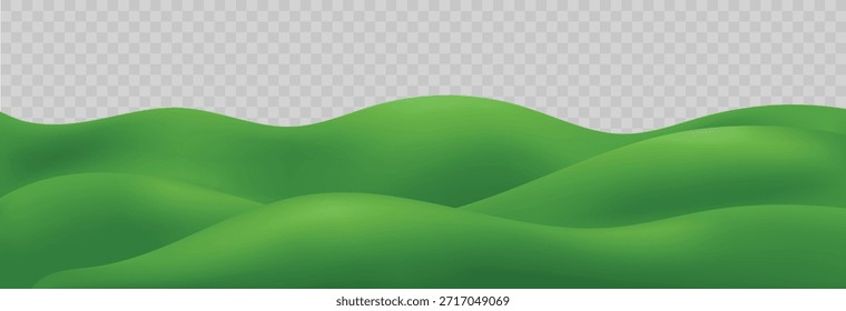 3D verde colina y hierba de la tierra para el fondo del paisaje o jardín y patio de recreo diseño de Vector ecológico. Prado de fantasía y parque para el Anuncio de verano o primavera con elemento de la naturaleza. Podio infantil al aire libre.