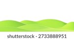 3D green hills and grass field background. Render or grassy hills perfect for children projects, outdoor games and eco concepts. Spring or summer nature landscape podium with meadow, valley Vector bg
