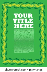 3D Green leaves abstract layout with infographics design. Vector illustration.