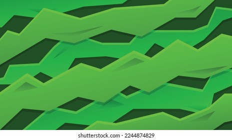 3D green line abstract vector illustration. Green abstract background with geometric shapes gradient color for presentation design.