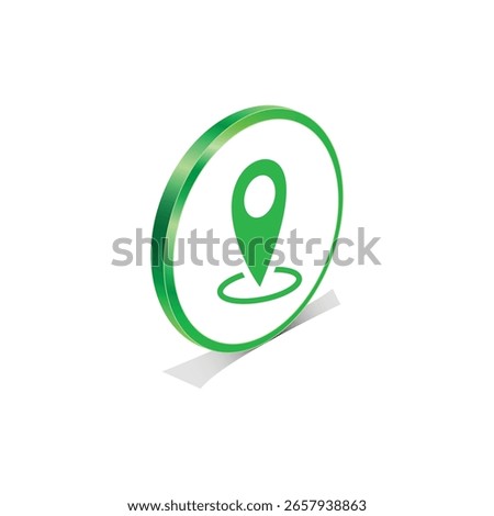 3D Green Location Map Pin Vector Icon
