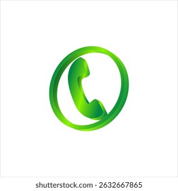 3D Green Phone Icon. It can be used as graphic design