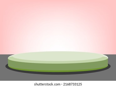 3d Green podium minimal studio background. Abstract 3d geometric shape object illustration render. Display for cosmetic perfume fashion product