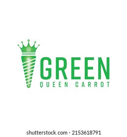 3D Green Queen Carrot Vector Illustration