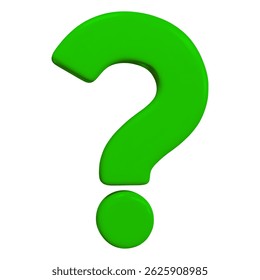 3d green question mark. Faq problem solution symbol. Vector illustration on isolated background.	
