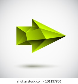 3d green right arrow